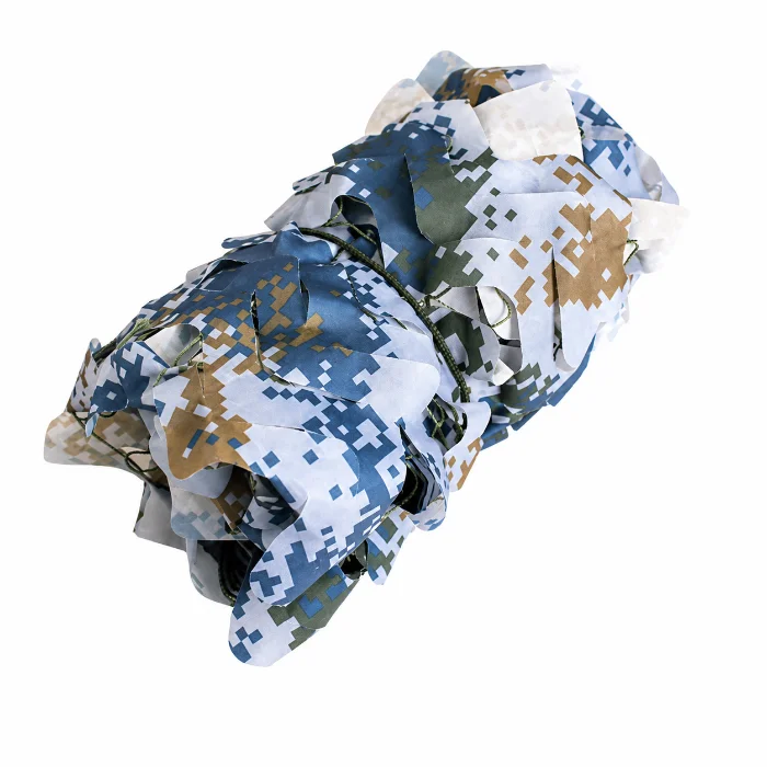 Blue and white camouflage net
