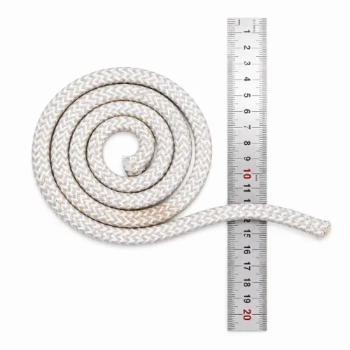Twisted 3-strand rope next to a ruler